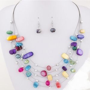 Multi colored stone necklace